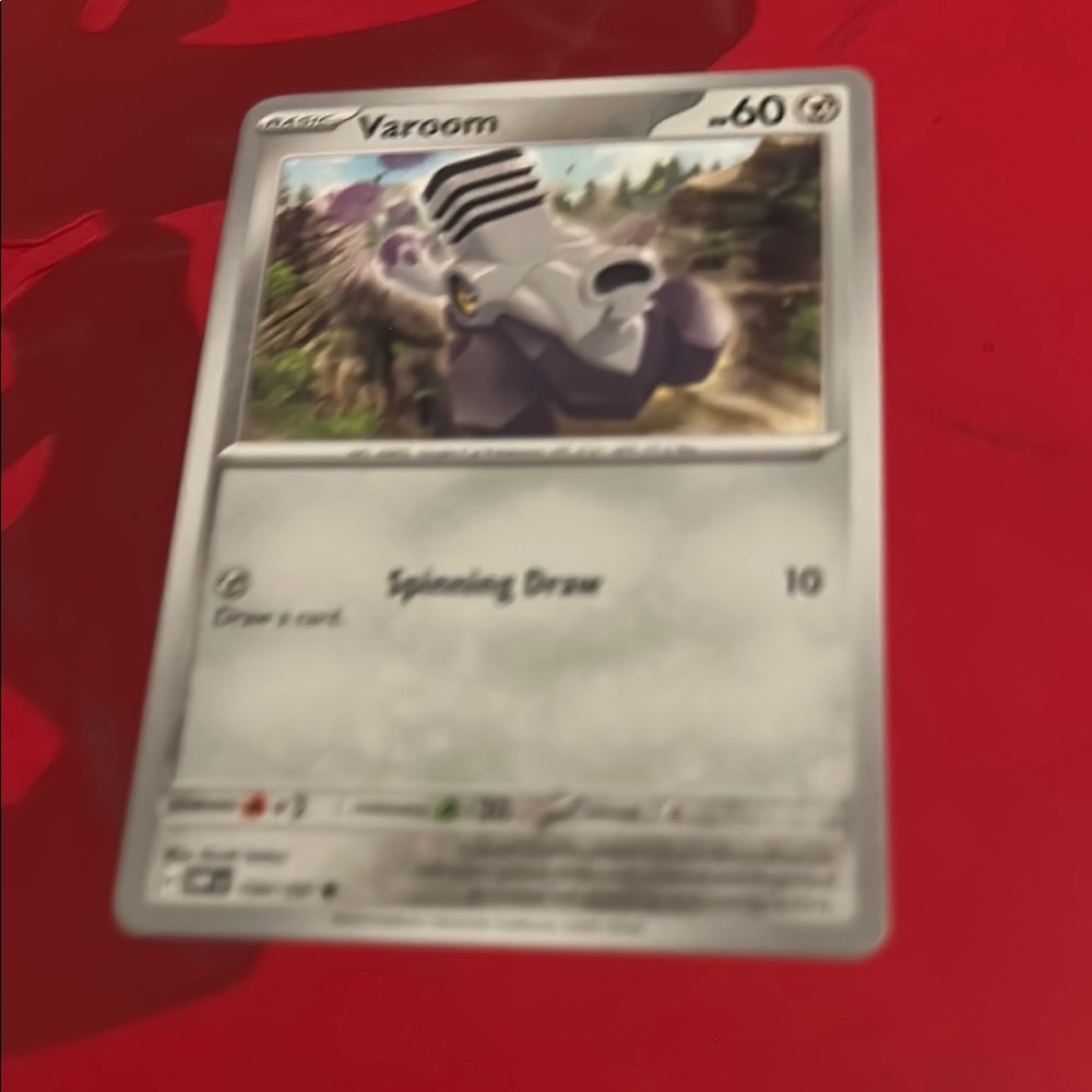 Pokemon Varoom Card - Red and Gray